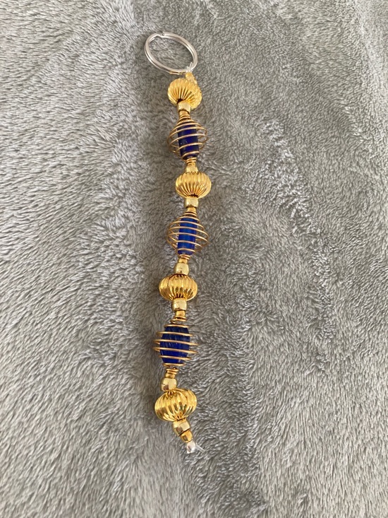 Handmade Accessories - Golden beaded keychain